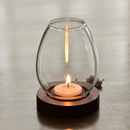 Transparent Glass Tea Light Holder for Romantic Decor - Smarsty