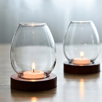 Transparent Glass Tea Light Holder for Romantic Decor - Smarsty