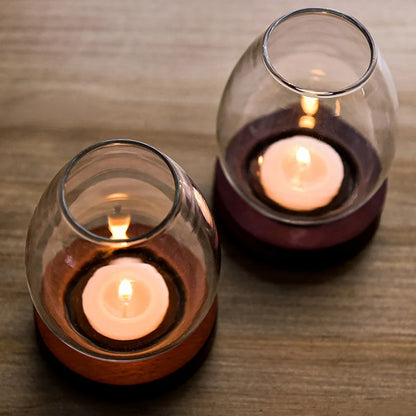 Transparent Glass Tea Light Holder for Romantic Decor - Smarsty