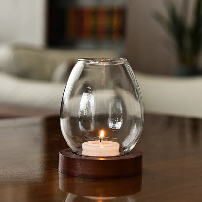 Transparent Glass Tea Light Holder for Romantic Decor - Smarsty