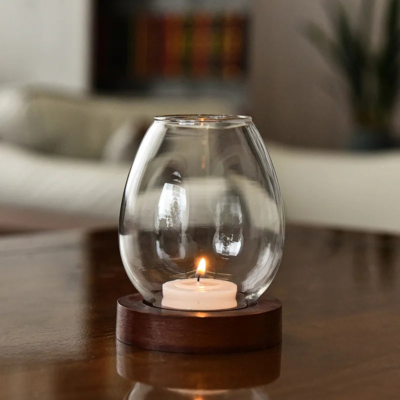 Transparent Glass Tea Light Holder for Romantic Decor - Smarsty