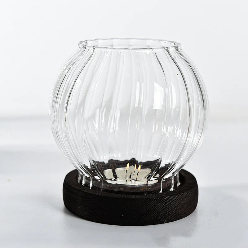 Transparent Glass Tea Light Holder for Romantic Decor - Smarsty