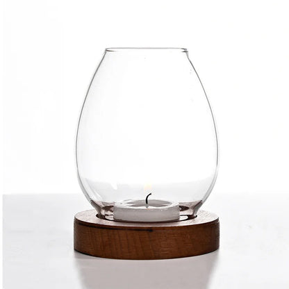 Transparent Glass Tea Light Holder for Romantic Decor - Smarsty