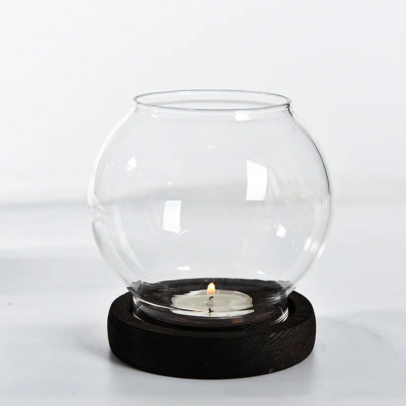 Transparent Glass Tea Light Holder for Romantic Decor - Smarsty