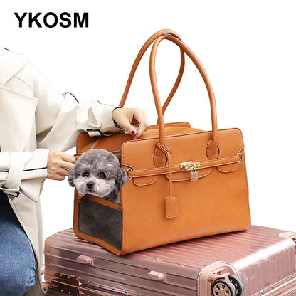 Luxury PU Leather Breathable Pet Carrier Bag for Small Dogs - Smarsty