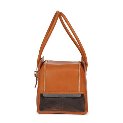 Luxury PU Leather Breathable Pet Carrier Bag for Small Dogs - Smarsty