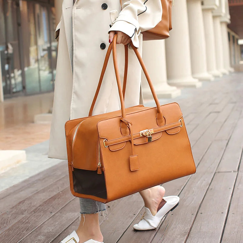 Luxury PU Leather Breathable Pet Carrier Bag for Small Dogs - Smarsty