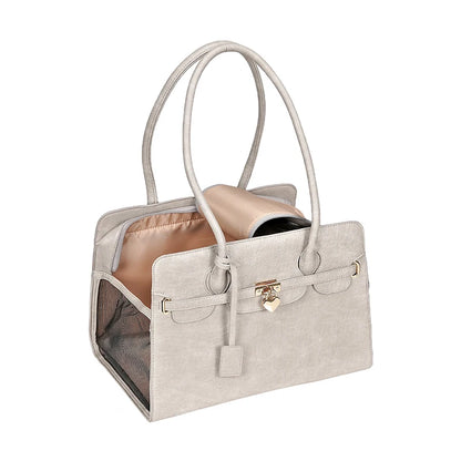 Luxury PU Leather Breathable Pet Carrier Bag for Small Dogs - Smarsty