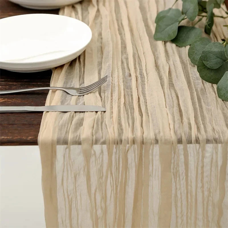 Pink Cheesecloth Table Runner for Romantic Weddings - Smarsty