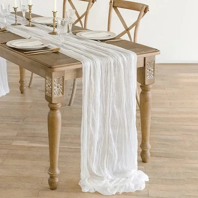 Pink Cheesecloth Table Runner for Romantic Weddings - Smarsty