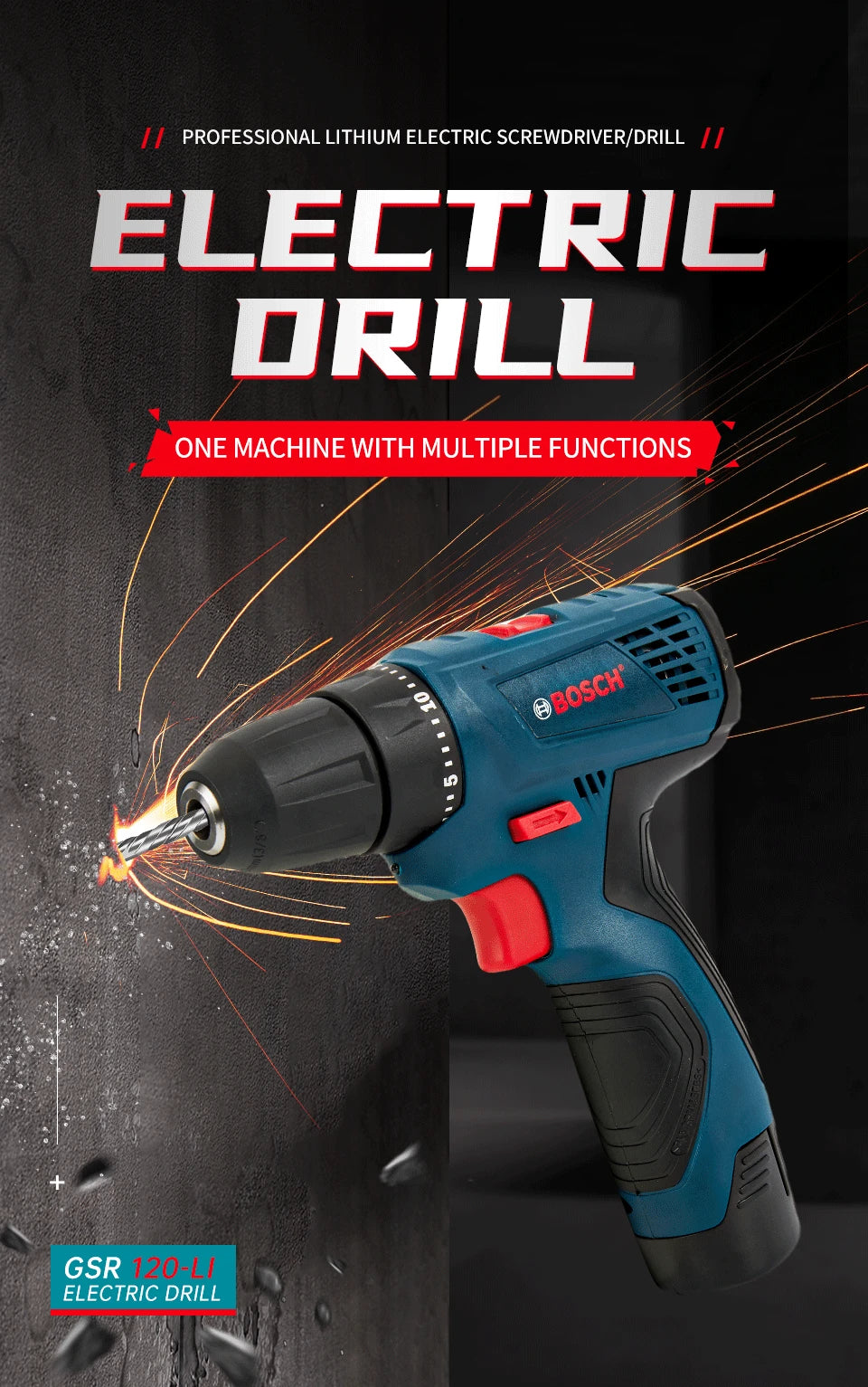 Bosch 12V Cordless Electric Drill for Home DIY - Smarsty