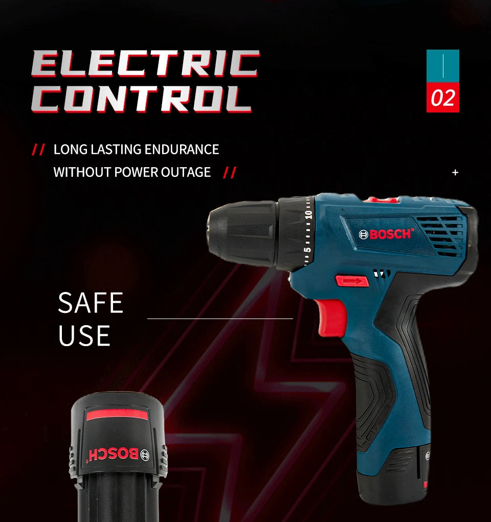 Bosch 12V Cordless Electric Drill for Home DIY - Smarsty