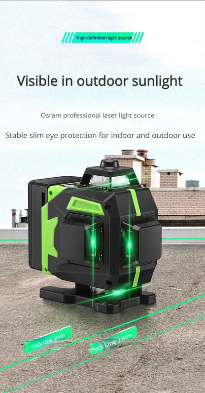 16 Lines Green Laser Level with Self-Leveling Precision - Smarsty