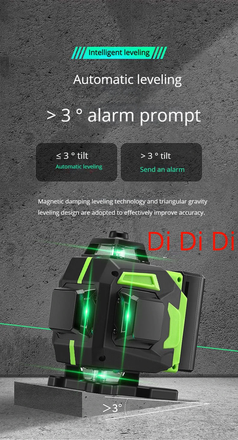 16 Lines Green Laser Level with Self-Leveling Precision - Smarsty