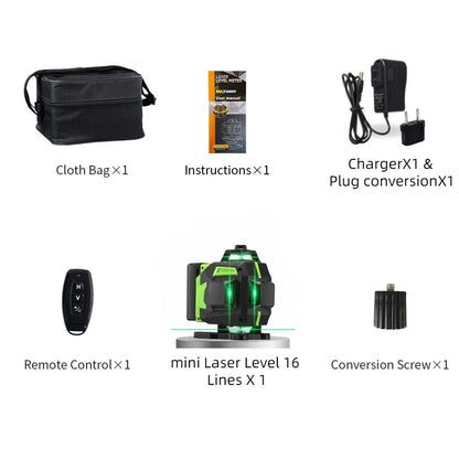 16 Lines Green Laser Level with Self-Leveling Precision - Smarsty