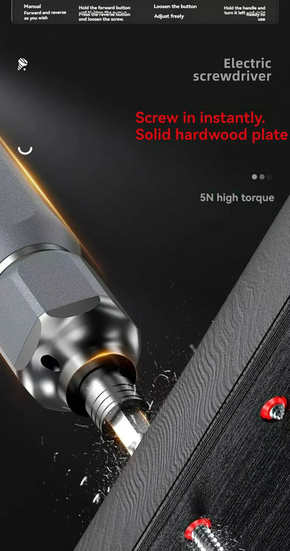 Mini Cordless Electric Screwdriver with Rechargeable Battery - Smarsty