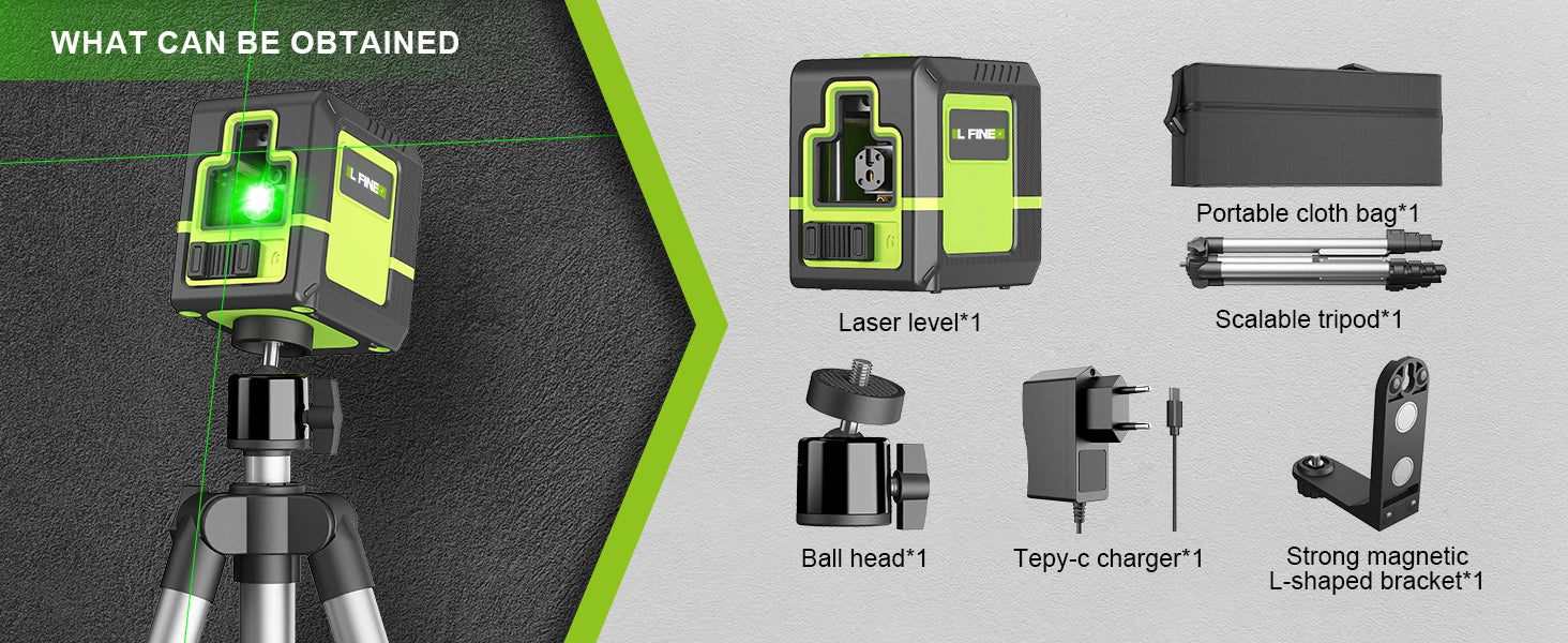 Lfine 2 Line Laser Level with Tripod for Precise Measurements - Smarsty