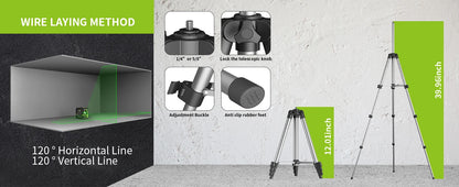 Lfine 2 Line Laser Level with Tripod for Precise Measurements - Smarsty