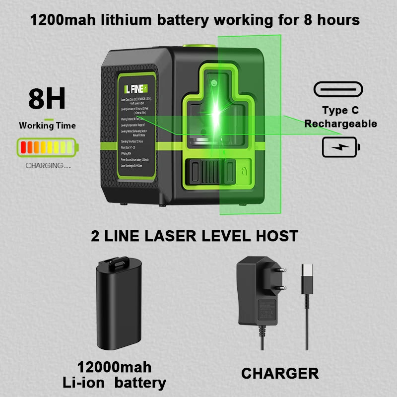 Lfine 2 Line Laser Level with Tripod for Precise Measurements - Smarsty