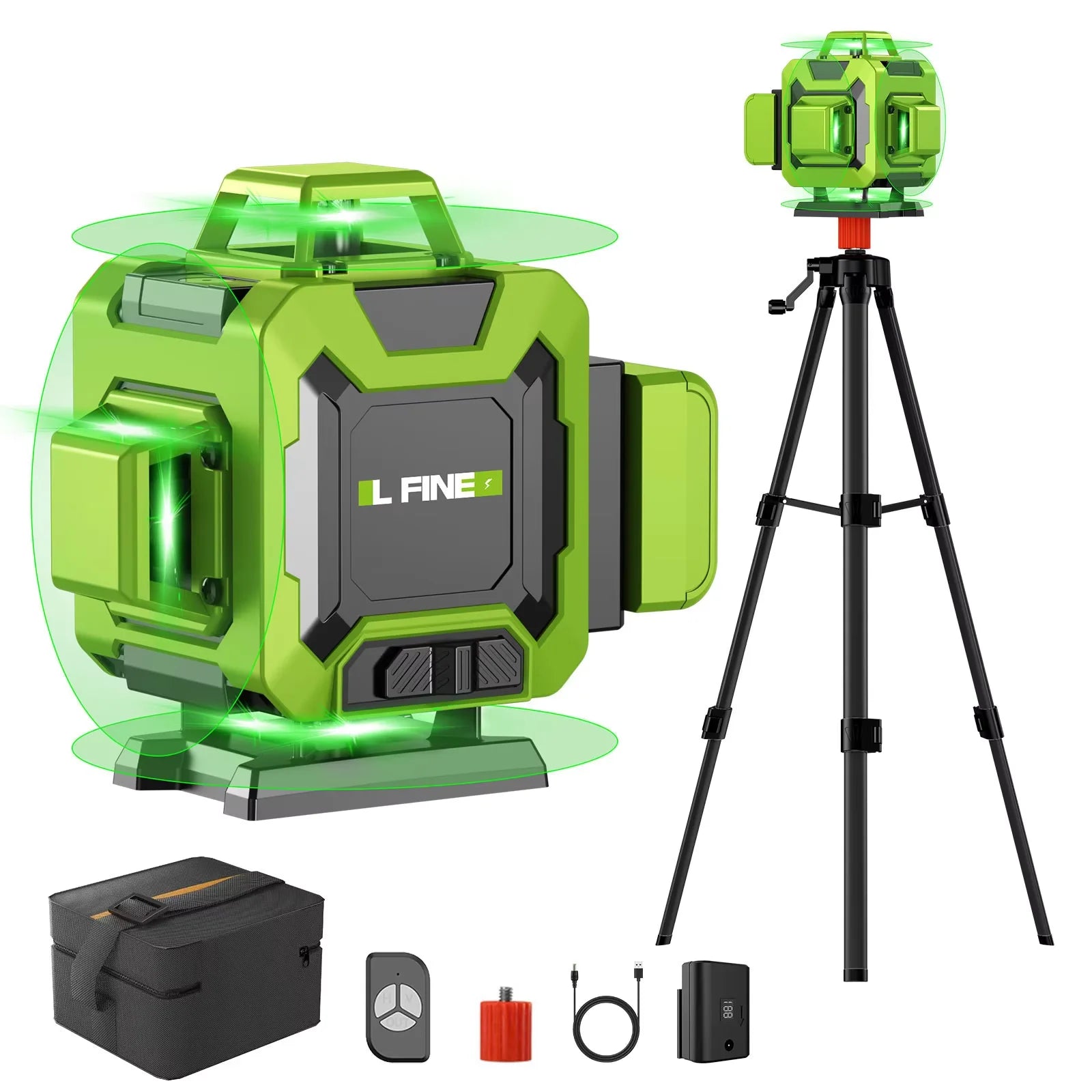 Lfine 4D Laser Level 16 Lines with Tripod 360 Degree Precision - Smarsty