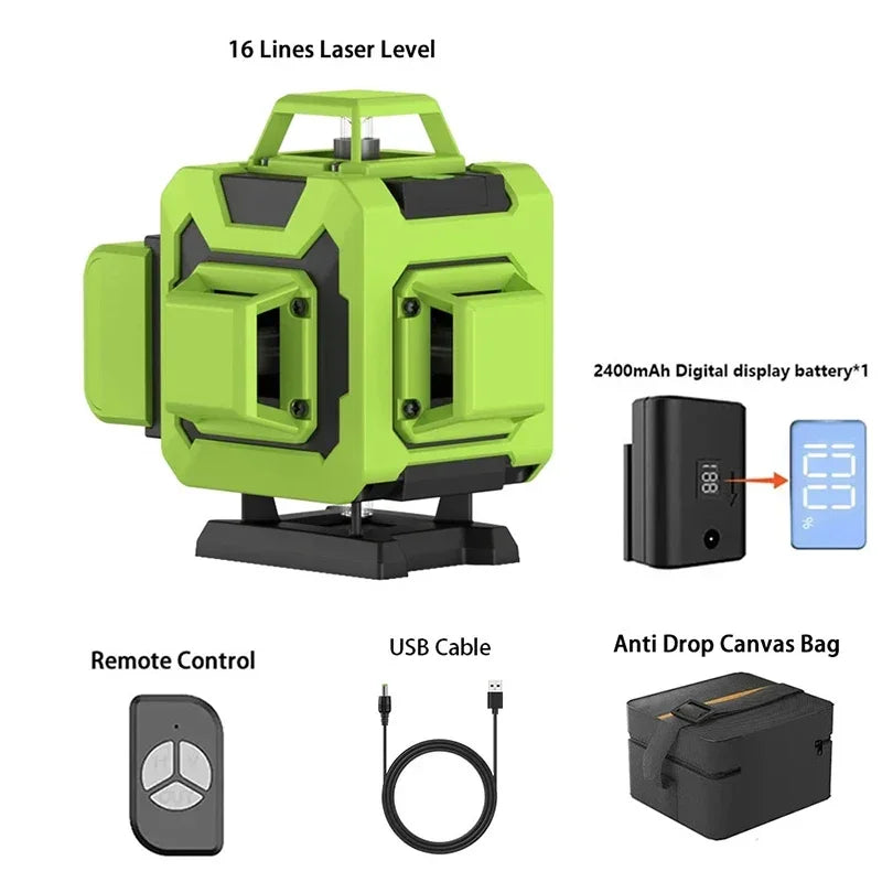 Lfine 4D Laser Level 16 Lines with Tripod 360 Degree Precision - Smarsty