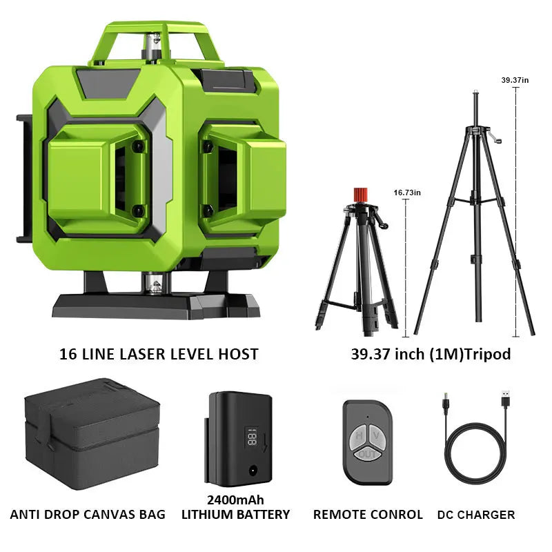 Lfine 4D Laser Level 16 Lines with Tripod 360 Degree Precision - Smarsty