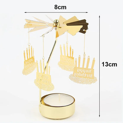 Metal Rotating Candle Holder for Wedding and Party Decor - Smarsty