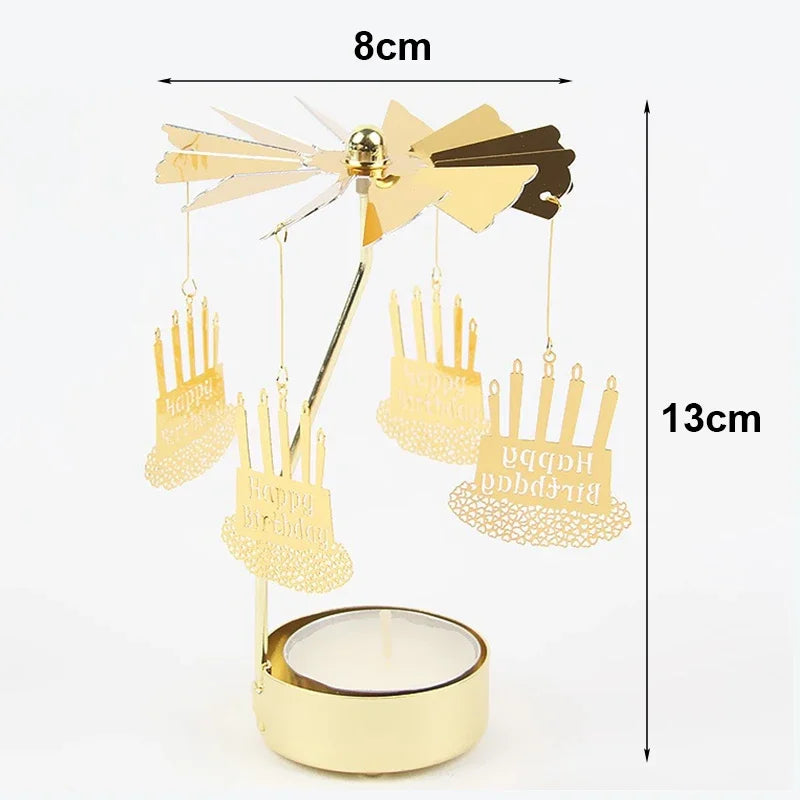 Metal Rotating Candle Holder for Wedding and Party Decor - Smarsty