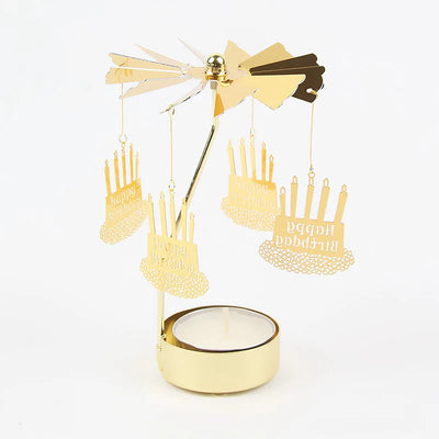 Metal Rotating Candle Holder for Wedding and Party Decor - Smarsty