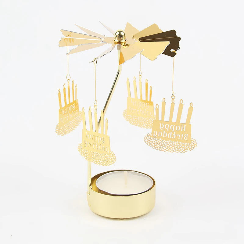 Metal Rotating Candle Holder for Wedding and Party Decor - Smarsty