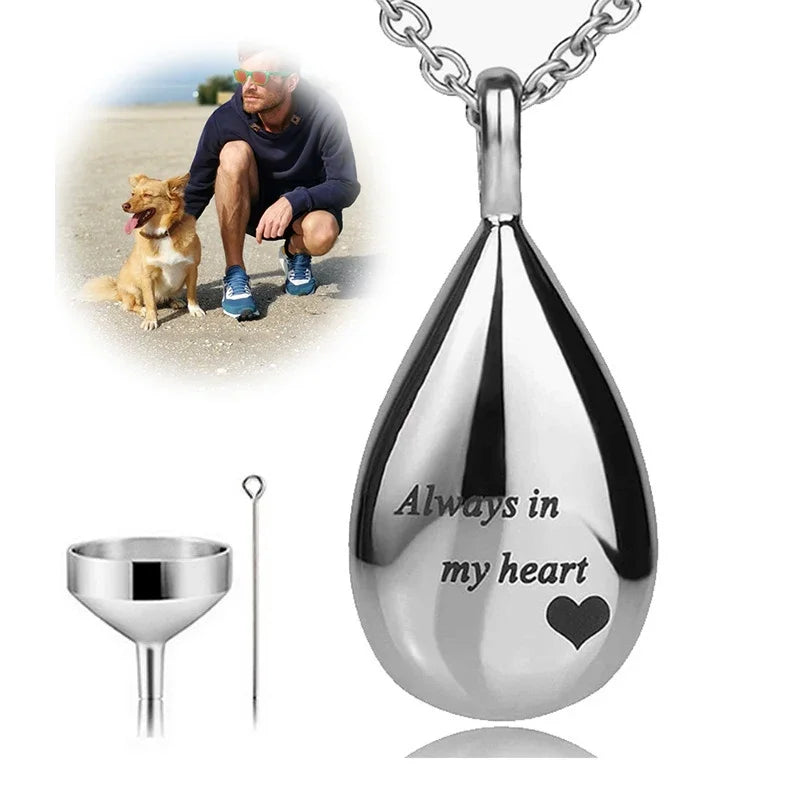 Stainless Steel Pet Urn Pendant Necklace Keepsake - Smarsty
