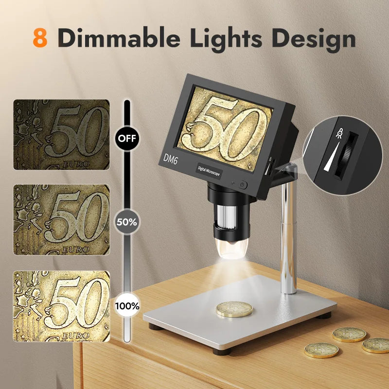 4.3 Inch LCD Digital Microscope with 1000X Magnification - Smarsty