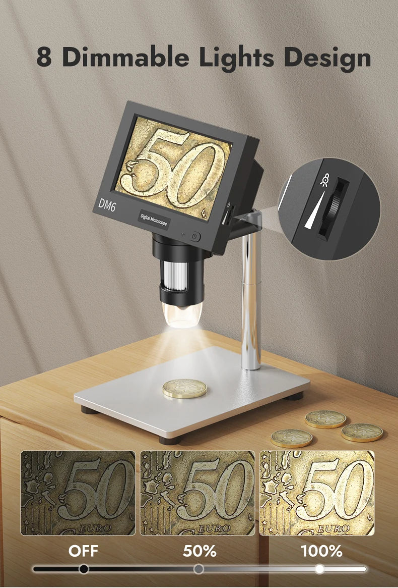 4.3 Inch LCD Digital Microscope with 1000X Magnification - Smarsty