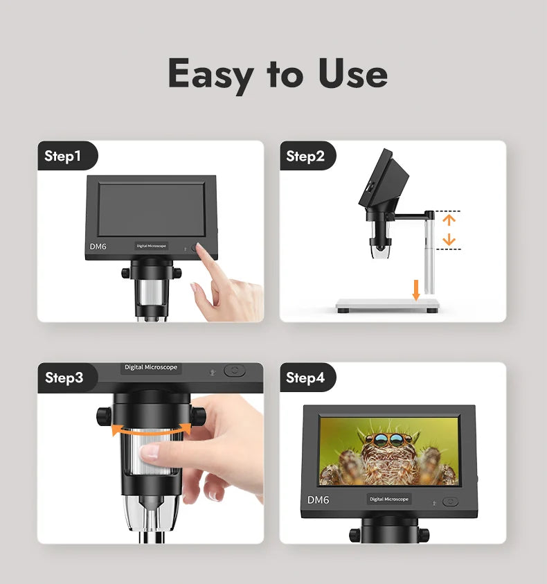 4.3 Inch LCD Digital Microscope with 1000X Magnification - Smarsty