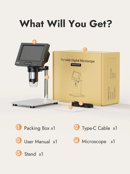 4.3 Inch LCD Digital Microscope with 1000X Magnification - Smarsty