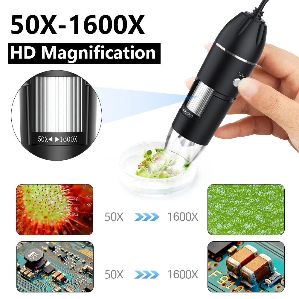 RIEVBCAU 1600X Digital Microscope With High Definition Zoom - Smarsty