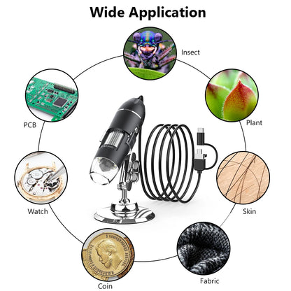 RIEVBCAU 1600X Digital Microscope With High Definition Zoom - Smarsty