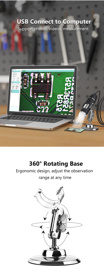 RIEVBCAU 1600X Digital Microscope With High Definition Zoom - Smarsty