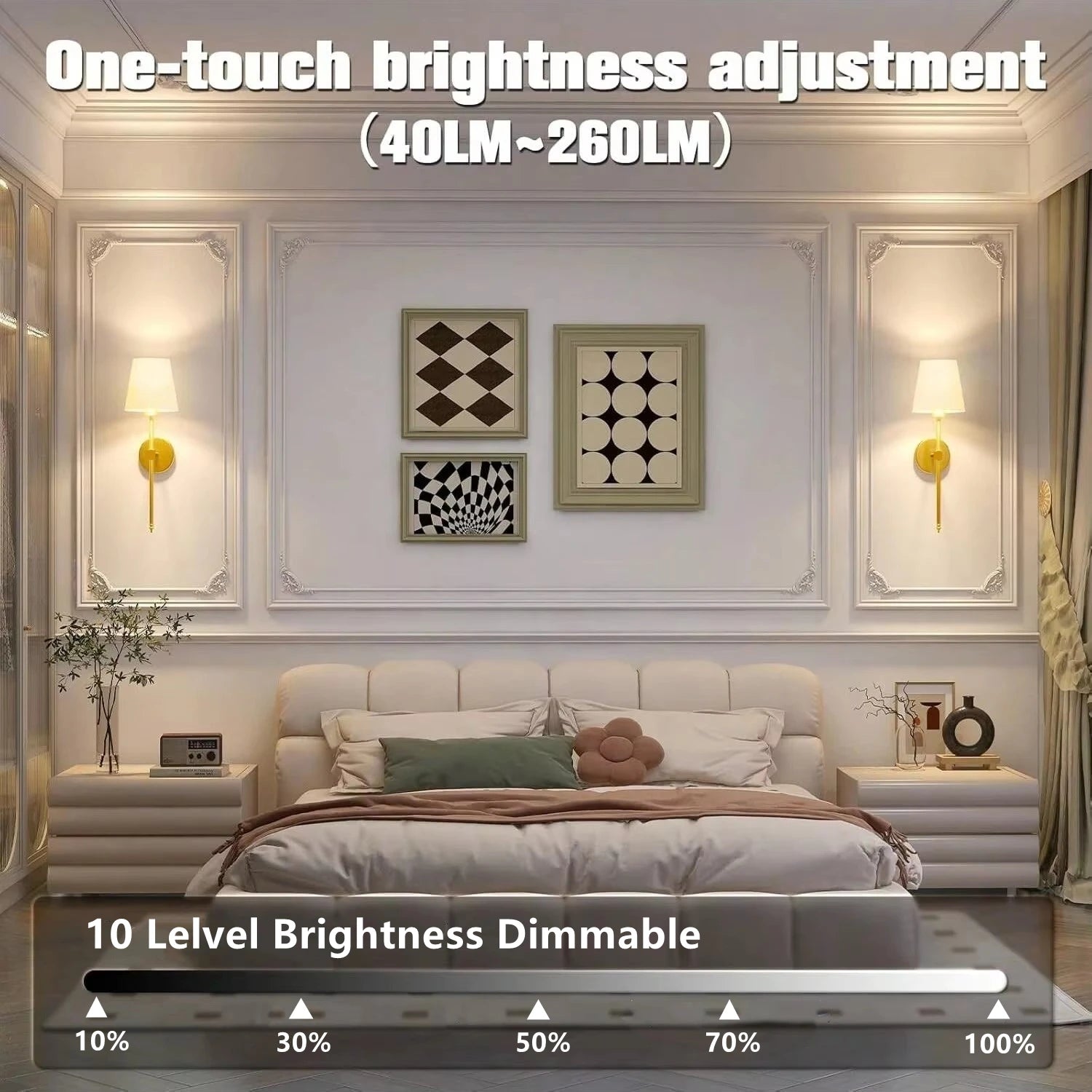Rechargeable Wireless Dimmable Wall Lamp with Remote Control - Smarsty