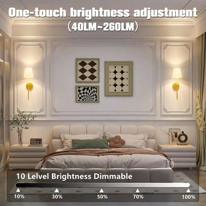 Rechargeable Wireless Dimmable Wall Lamp with Remote Control - Smarsty