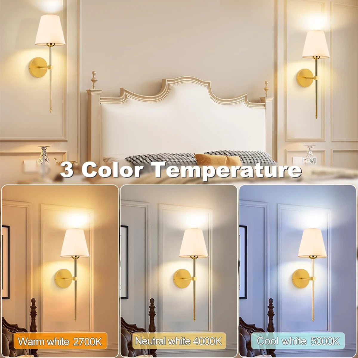 Rechargeable Wireless Dimmable Wall Lamp with Remote Control - Smarsty