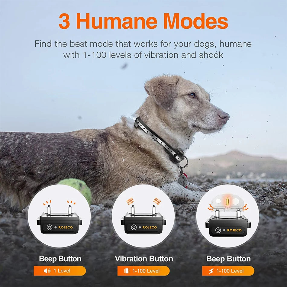 ROJECO 1000 Meter Electric Dog Training Collar Rechargeable Control - Smarsty