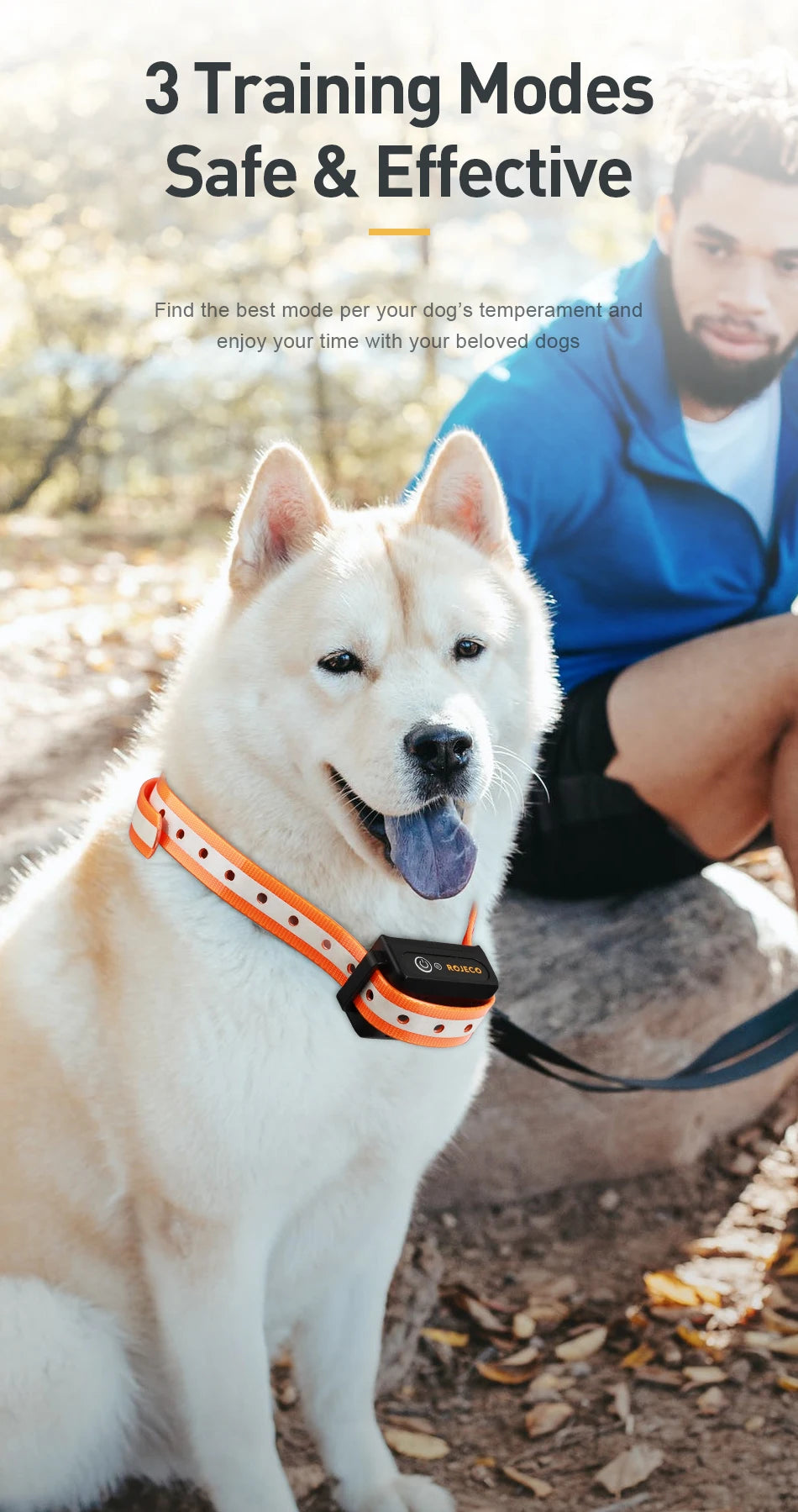 ROJECO 1000 Meter Electric Dog Training Collar Rechargeable Control - Smarsty