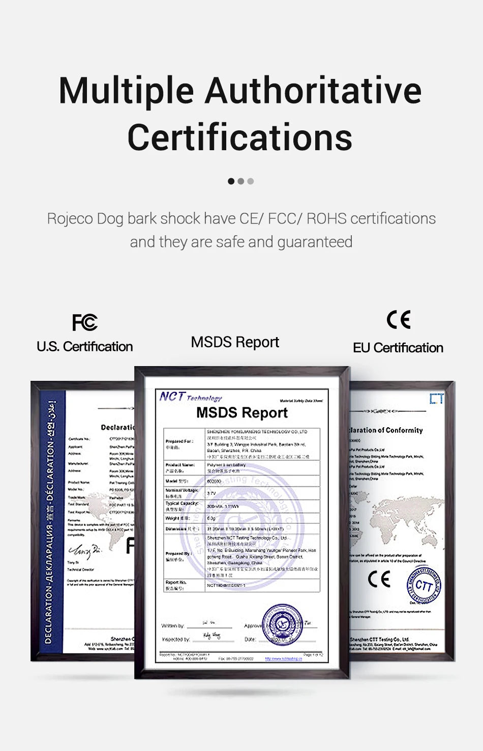 ROJECO 1000 Meter Electric Dog Training Collar Rechargeable Control - Smarsty