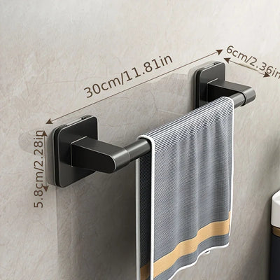 Self-Adhesive White Towel Holder Easy Install Bathroom Rack - Smarsty
