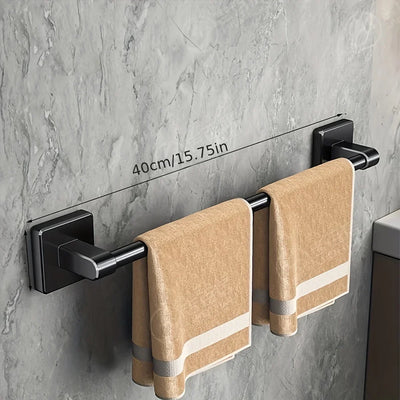 Self-Adhesive White Towel Holder Easy Install Bathroom Rack - Smarsty