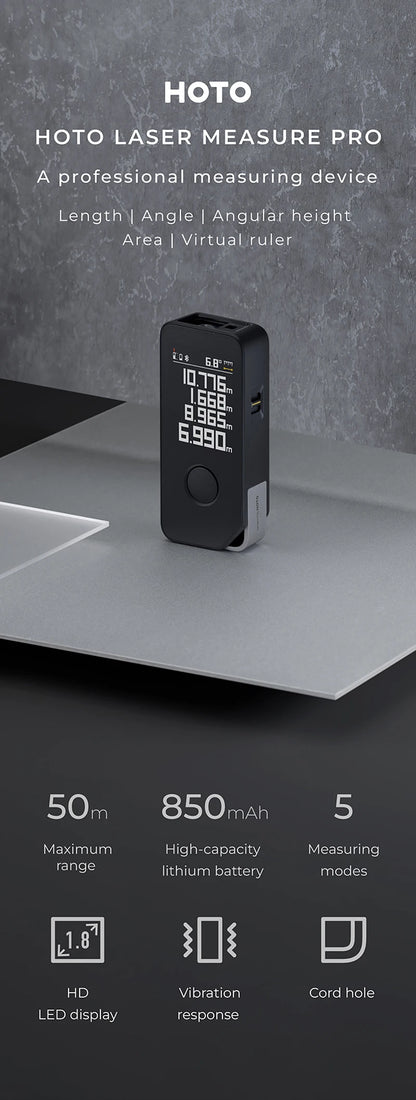 HOTO Smart Laser Measure Pro with LED Display - Smarsty