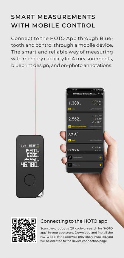 HOTO Smart Laser Measure Pro with LED Display - Smarsty
