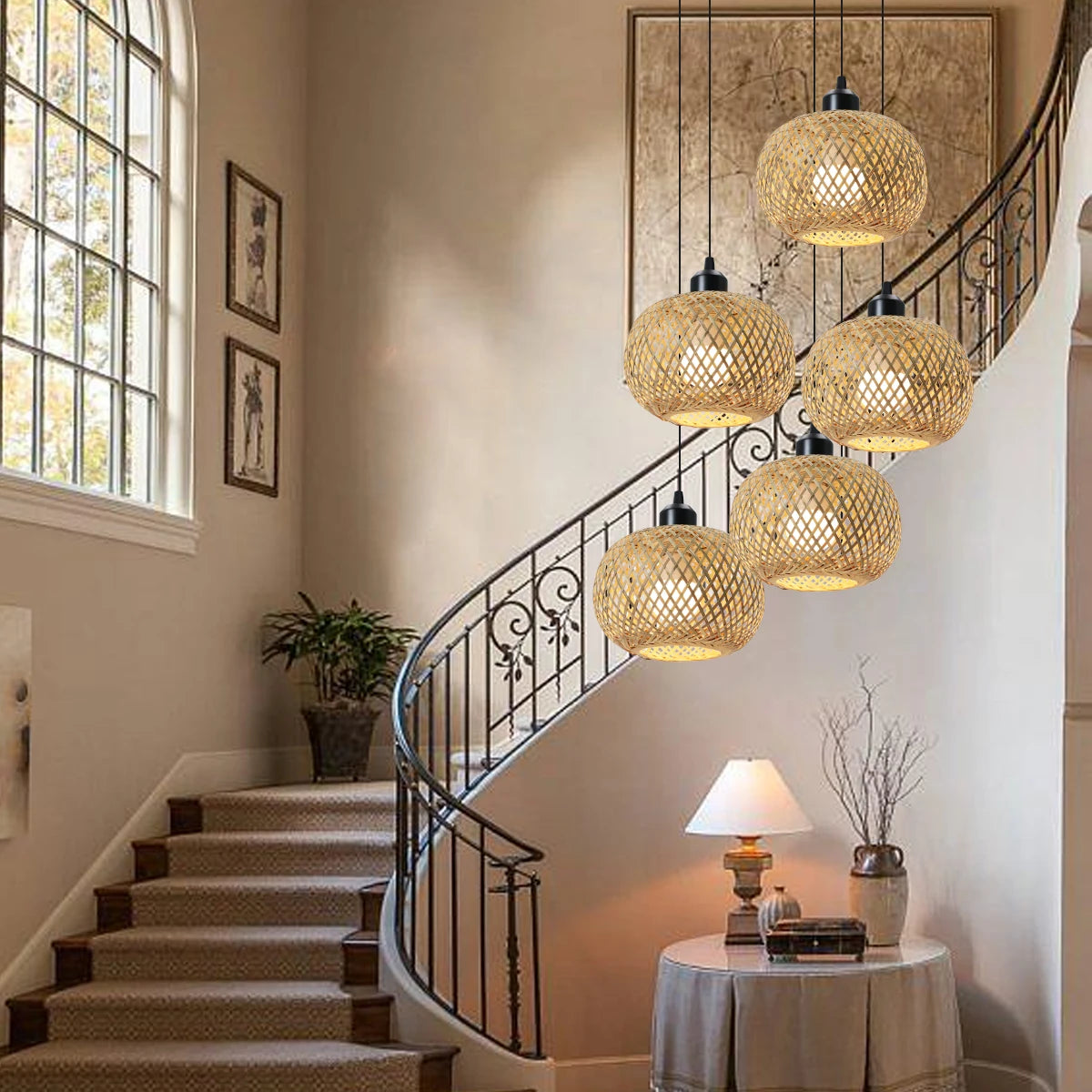 Natural Bamboo Pendant Lamp for Stylish Indoor Decor - Smarsty
