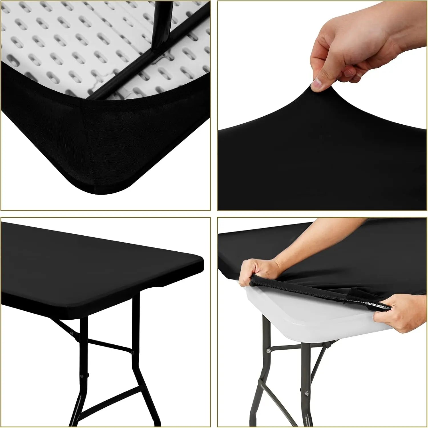 Spandex Table Cover for Rectangle Tables, Washable and Waterproof - Smarsty